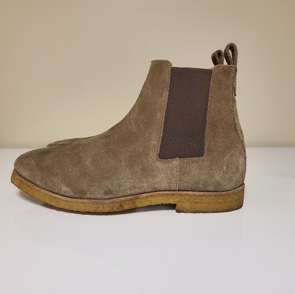 All Saints Cream Suede Chukka / Chelsea Boots Sz 10 [N5J] - Picture 4 of 7